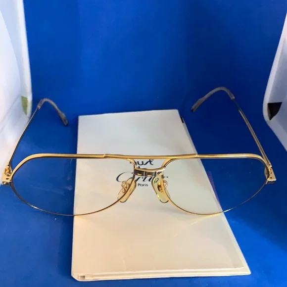 Rare 🔥 Cartier Vendome Santos Aviator Frames only James Bond 18K Gold Plated